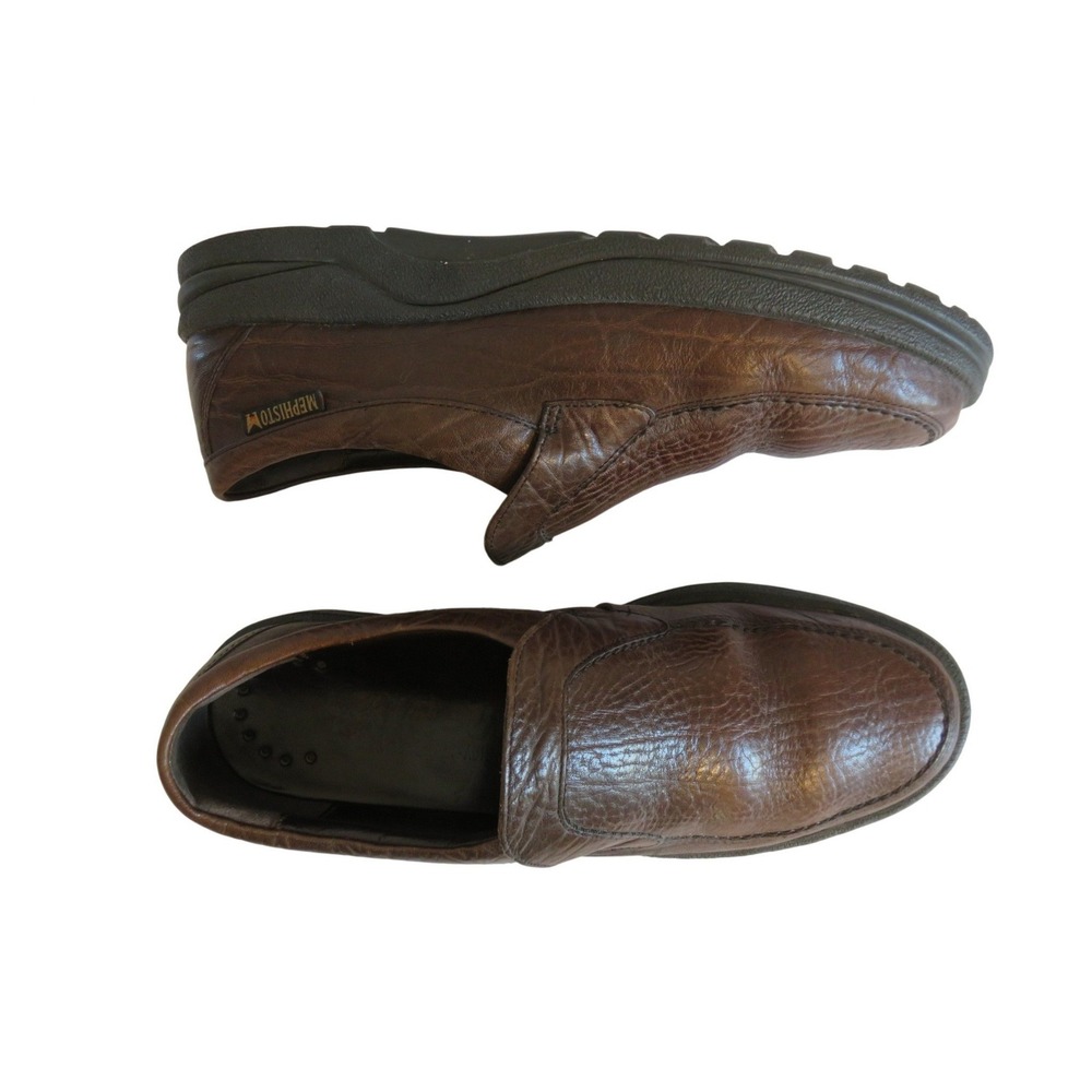 Mephisto Air Jet Brown Leather Slip On Loafer Shoes Men Size US 8